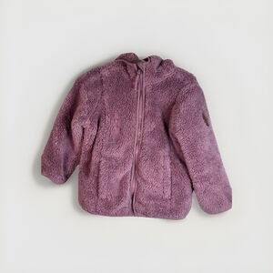 Free Country Fleece Jacket Toddler Girls 2T Purple/pink Soft Hoodie Full Zip